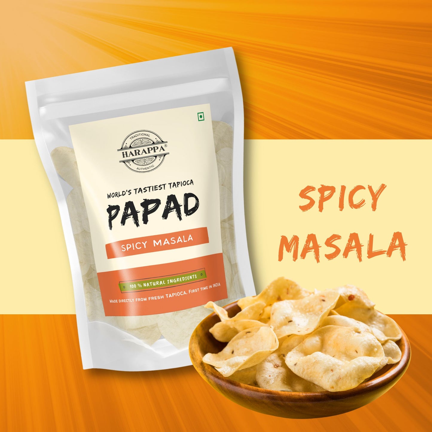 Tapioca Sabudana Papad / Appalam - Spicy Masala